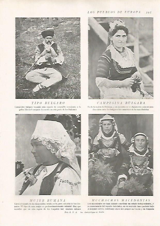 LAMINA 15779: Hombre de Bulgaria y mujeres de Bulgaria, Rumania y Macedonia