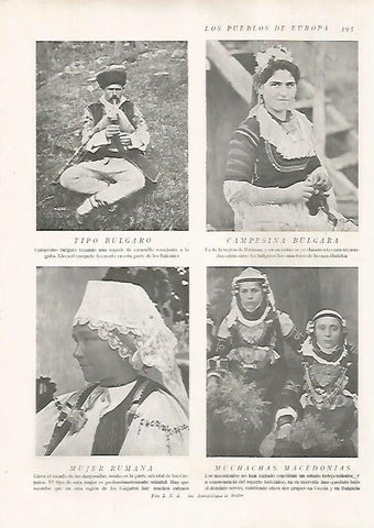 LAMINA 15779: Hombre de Bulgaria y mujeres de Bulgaria, Rumania y Macedonia
