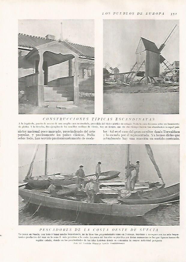 LAMINA 15746: Casas de Escandinavia y pescadores en Suecia