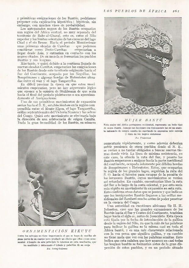 LAMINA 15691: Mujer bantu y ornamentacion kikuyu