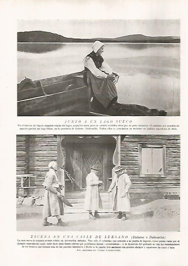 LAMINA 15741: Mujer de Suecia y calle de Leksand