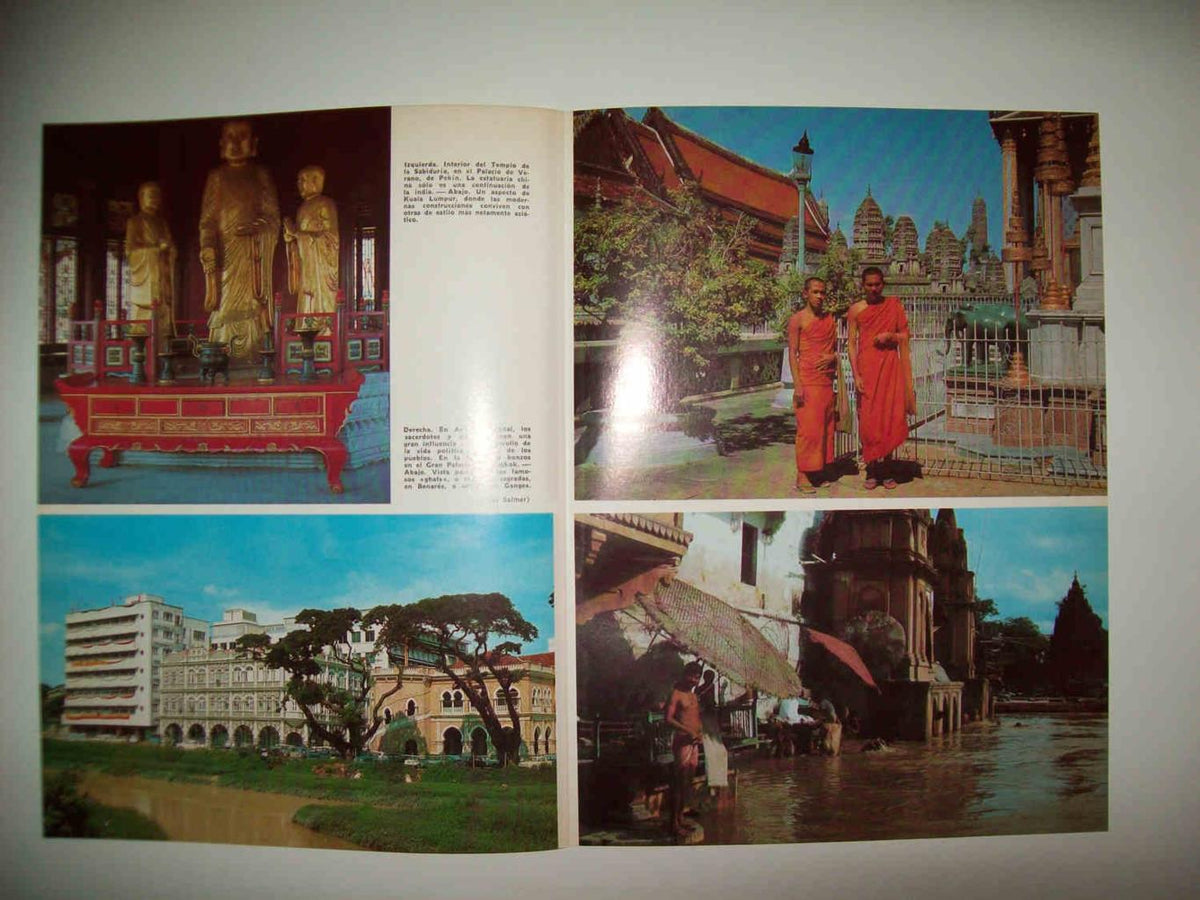 LAMINA 15336: Templo de la Sabiduria en Pekin, Gran Palacio de Bangkok y monjes budistas
