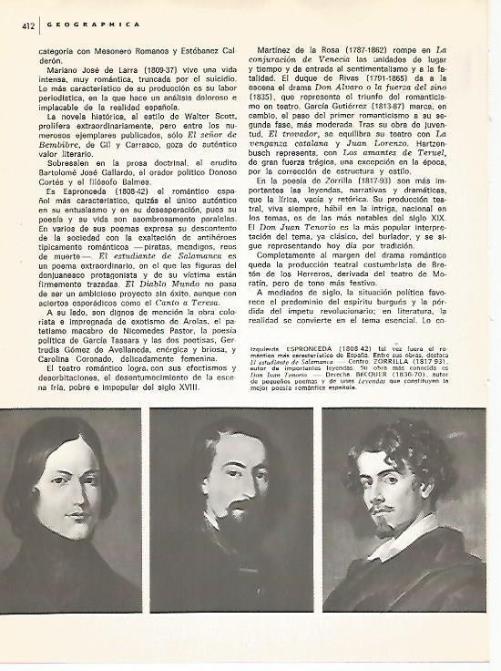 LAMINA 15286: Espronceda, Zorrilla y Becquer