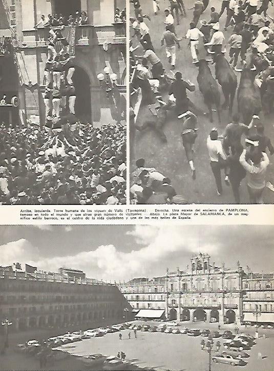 LAMINA 15304: Castellers de Valls, encierro en San Fermin y Plaza Mayor de Salamanca