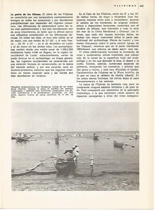 LAMINA 15520: Barcas con flotadores en Filipinas