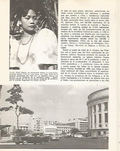 LAMINA 15518: Mujer filipina y calle de Manila