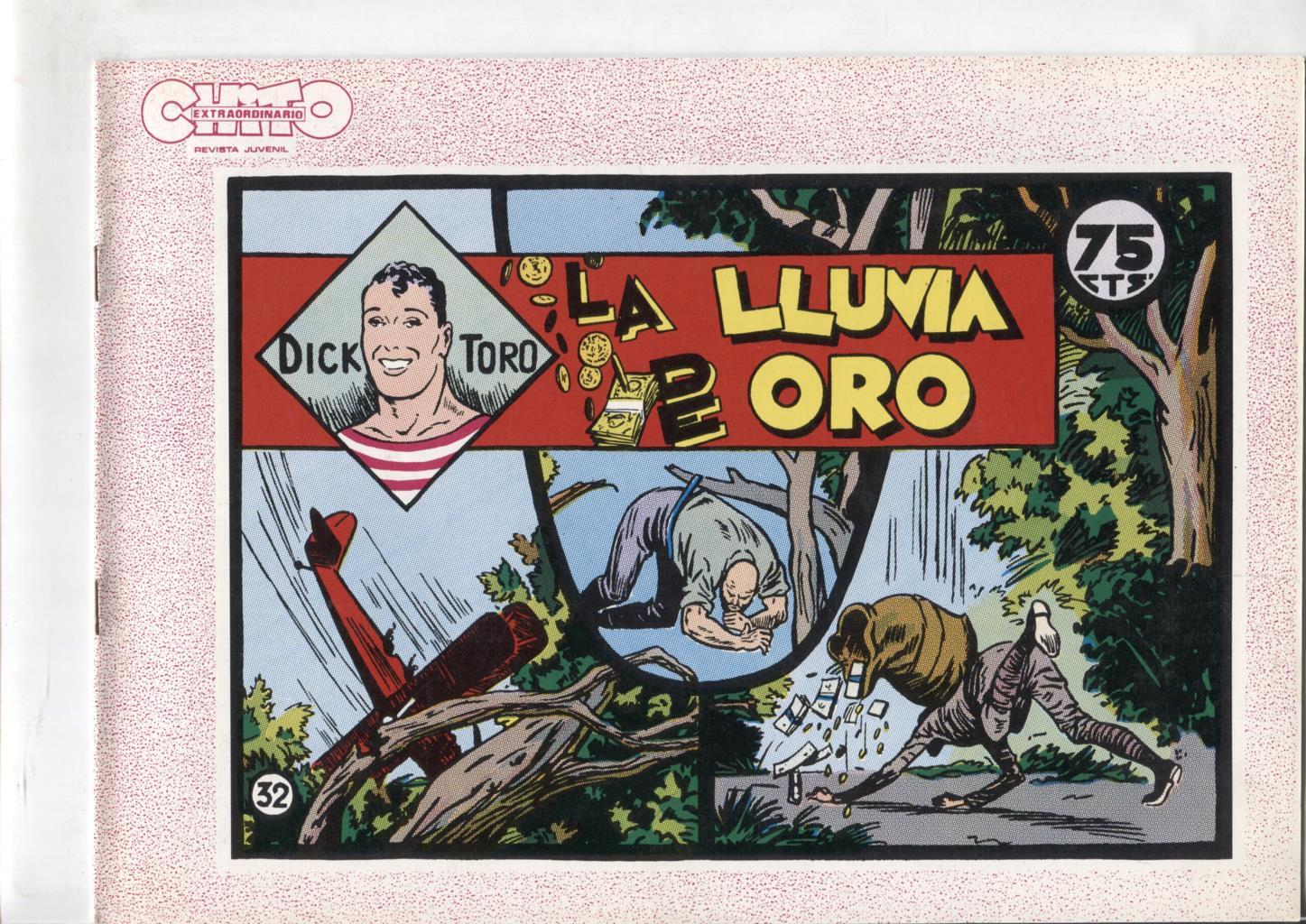 Dick Toro facsimil numero 32: La lluvia de oro, trasera dibujo baile:: Ball de la coca