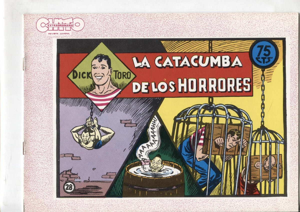 Dick Toro facsimil numero 28: La catacumba de los horrores, trasera dibujo baile: Ball de la coca