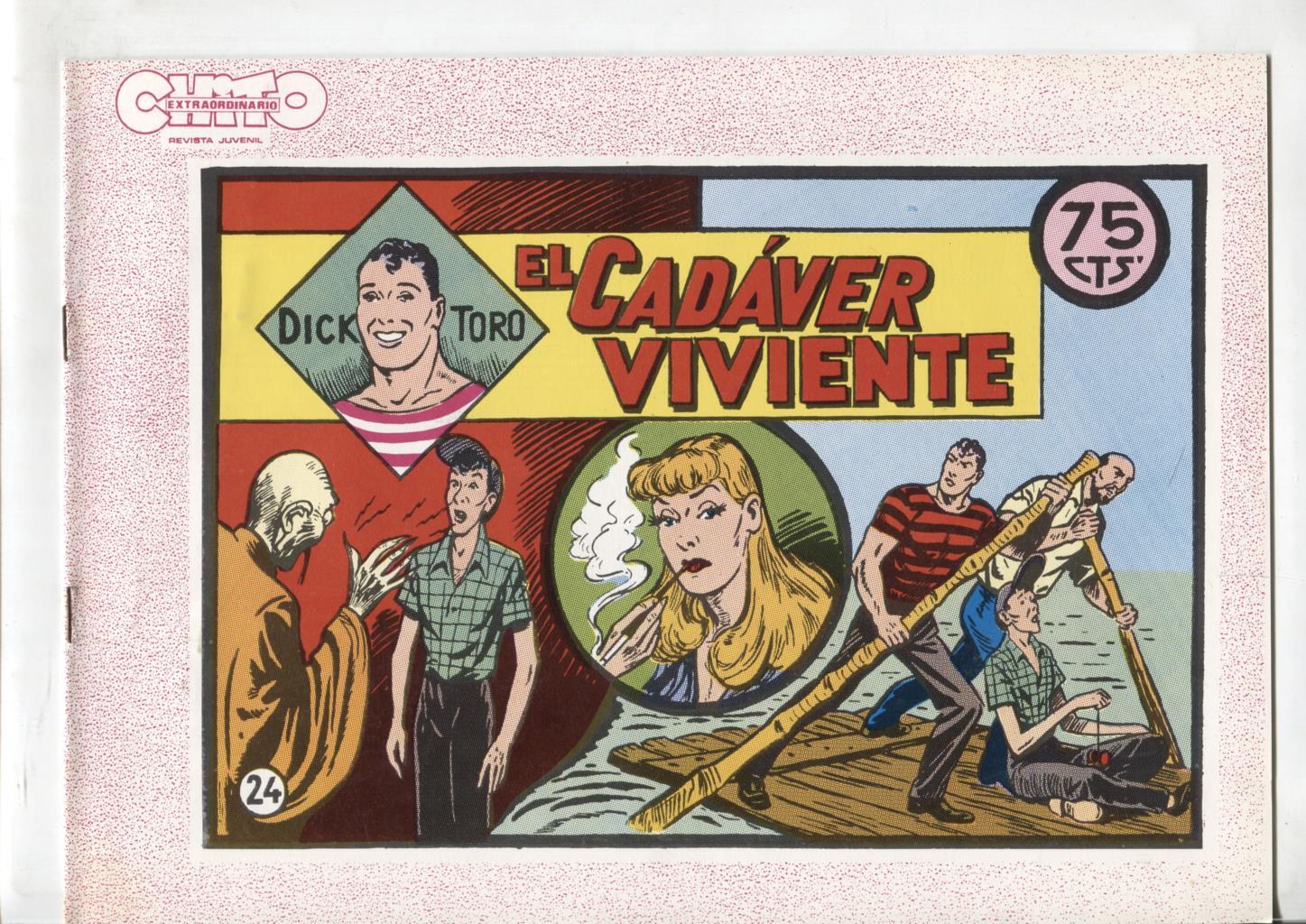 Dick Toro facsimil numero 24: El cadaver viviente, trasera dibujo baile:: Ball de la coca