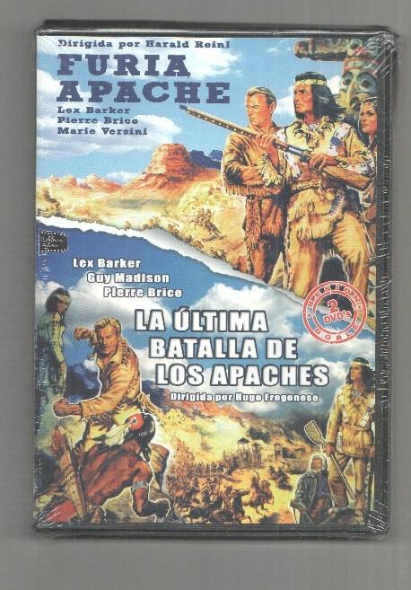 DVD (2 peliculas): Furia Apache / La ultima batalla de los apaches con Lex Barker, Pierre Brice