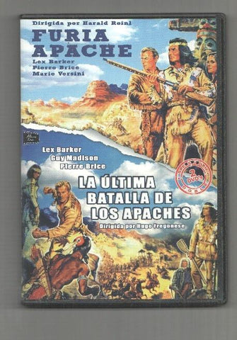 DVD (2 peliculas): Furia Apache y La ultima batalla de los apaches con Lex Barker, Pierre Brice