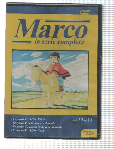 DVD, dibujos: Marco (1976) vol. 12, De los Apeninos a los Andes. Incluye los episodios 45 al 48. Planeta Junior