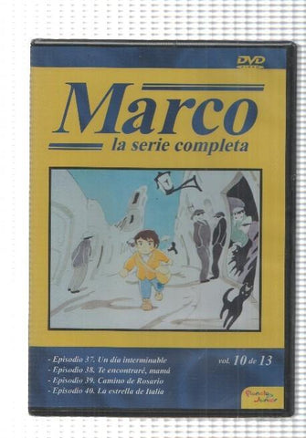 DVD, dibujos: Marco (1976) vol. 10, De los Apeninos a los Andes. Incluye los episodios 37 al 40. Planeta Junior