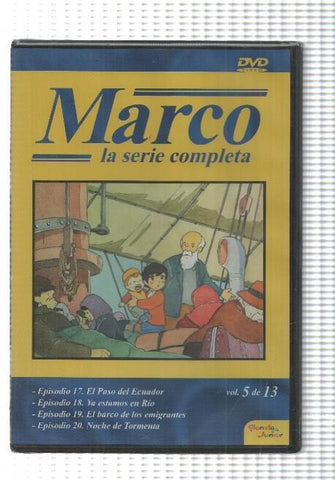DVD, dibujos: Marco (1976) vol. 05, De los Apeninos a los Andes. Incluye los episodios 17 al 20. Planeta Junior