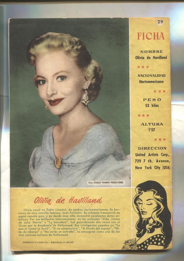 Sissi cuentos para niñas: trasera foto de Olivia de Havilland