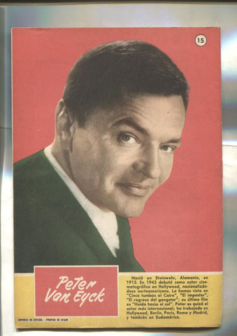 Sissi cuadernos de novelas graficas numero 15: trasera foto ficha de Peter Van Eyck