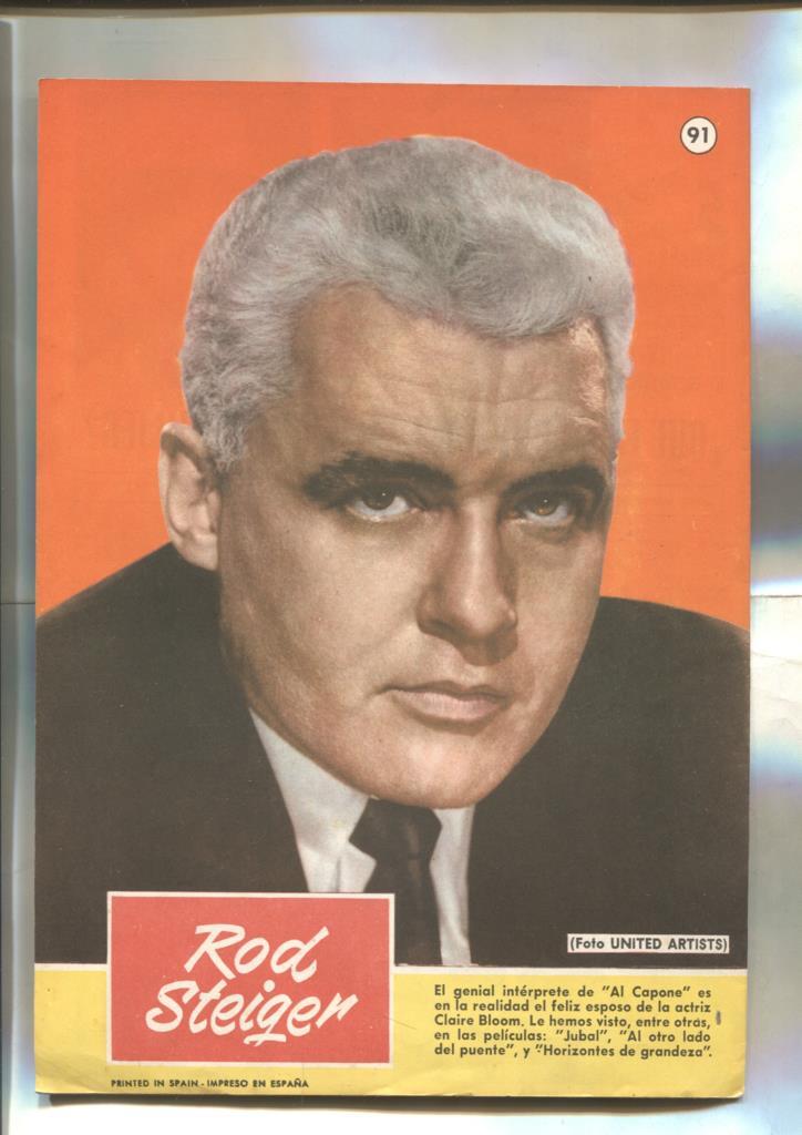 Sissi seleccion de novelas graficas numero 91: trasera foto ficha de Rod Steiger