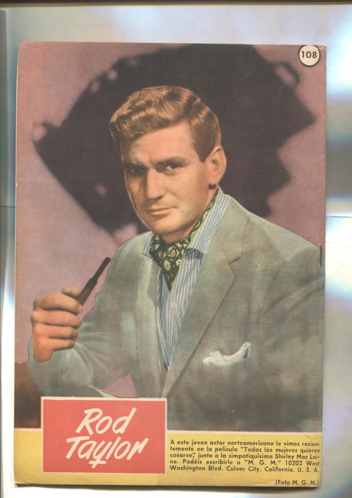 Sissi seleccion de novelas graficas numero 108: trasera foto ficha de Rod Taylor