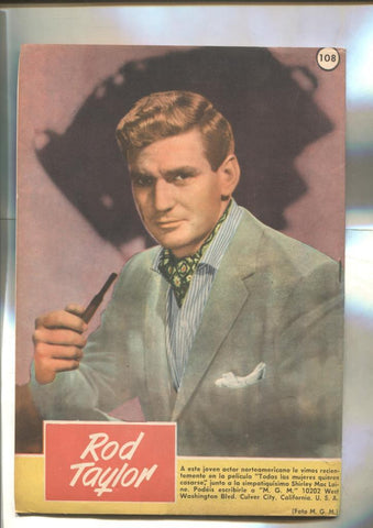Sissi seleccion de novelas graficas numero 108: trasera foto ficha de Rod Taylor