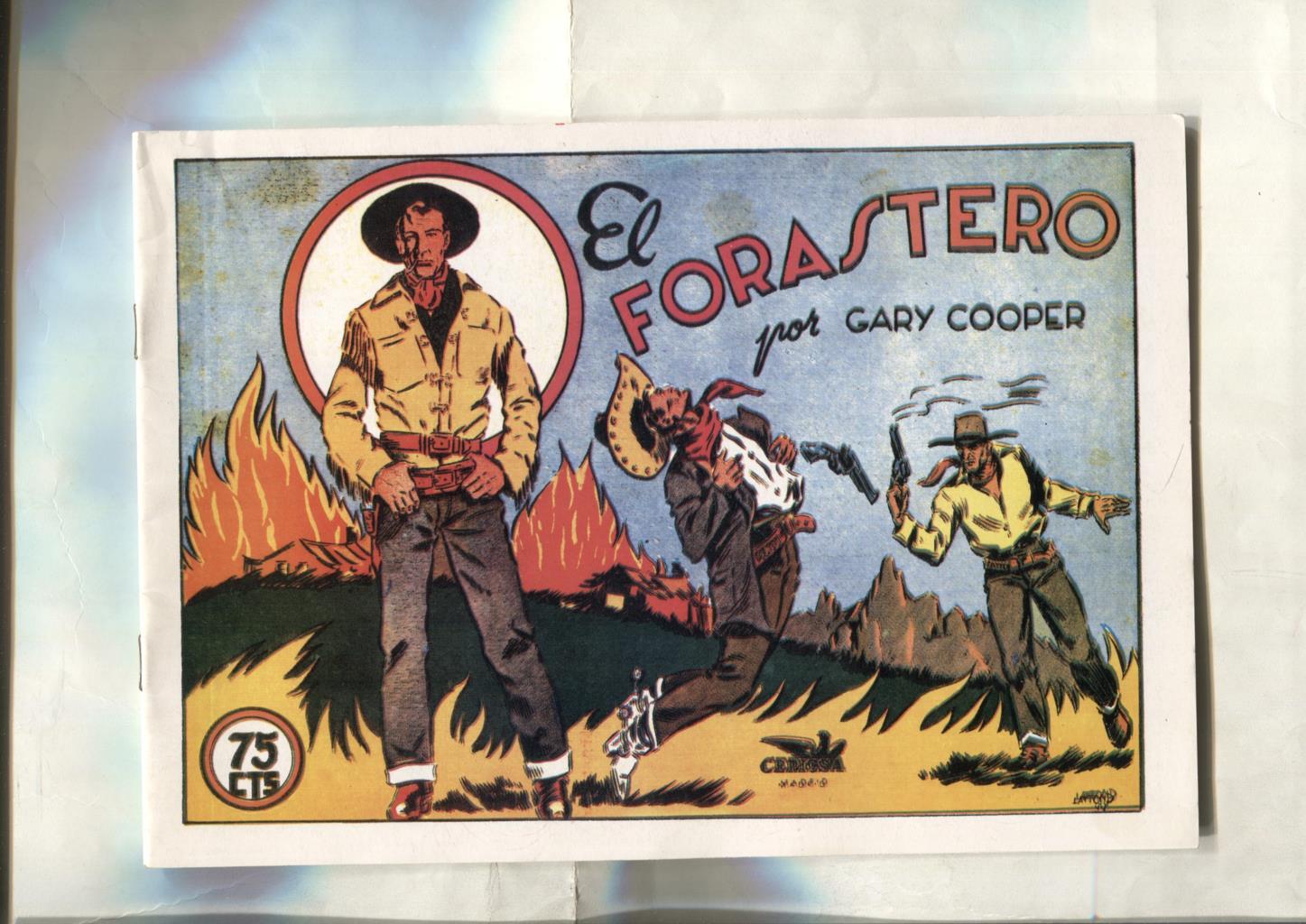 Facsimil: El forastero por Gary Cooper, dibujo de Laffond