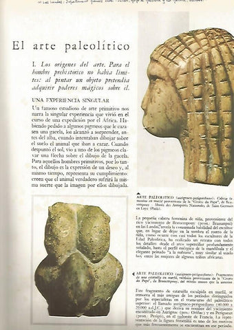 LAMINA 15814:   Arte paleolitico: cabeza femenina de Francia y estatuilla de marfil
