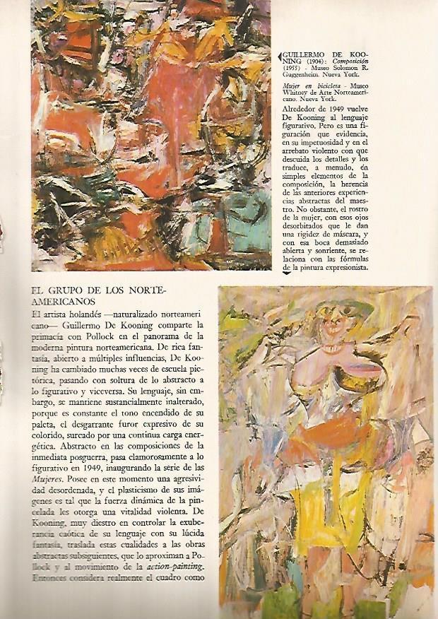 LAMINA 15938: Mujer en bicicleta y Composicion, por De Kooning
