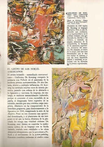 LAMINA 15938: Mujer en bicicleta y Composicion, por De Kooning
