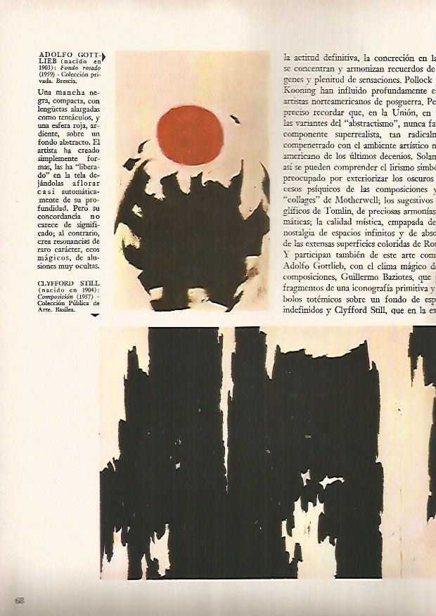 LAMINA 15939: Fondo rosado, por Gottlieb y Composicion, por Still