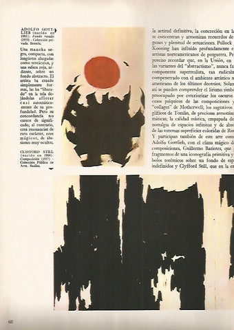 LAMINA 15939: Fondo rosado, por Gottlieb y Composicion, por Still