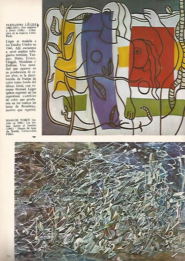 LAMINA 15922: Dos mujeres y flores, por Leger y Las formas siguen al hombre, por Tobey