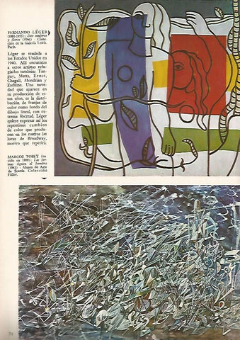 LAMINA 15922: Dos mujeres y flores, por Leger y Las formas siguen al hombre, por Tobey