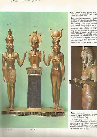 LAMINA 15907: Triada de Osiris en oro, Egipto