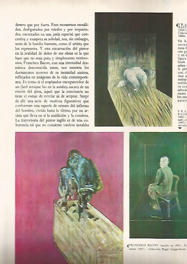 LAMINA 15959: Desnudo, Hombre sentado con fondo verde y Estudio para un mono, por Francis Bacon