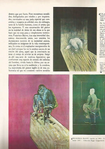 LAMINA 15959: Desnudo, Hombre sentado con fondo verde y Estudio para un mono, por Francis Bacon