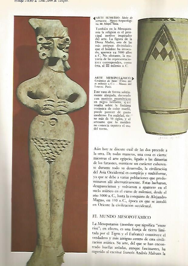 LAMINA 15851: Ceramica de Susa e idolo sumerio