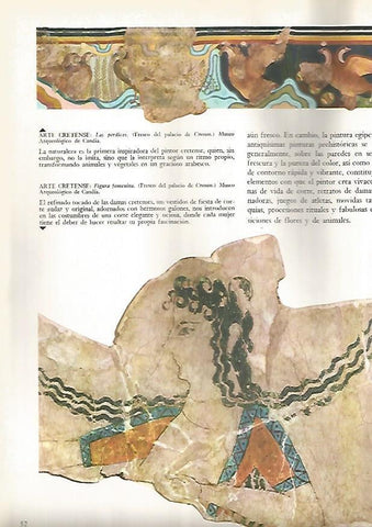 LAMINA 15835: Las perdices y figura femenina, pinturas de Knosos, Grecia
