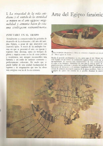 LAMINA 15878: Barca y fragmento de tela de Egipto predinastico
