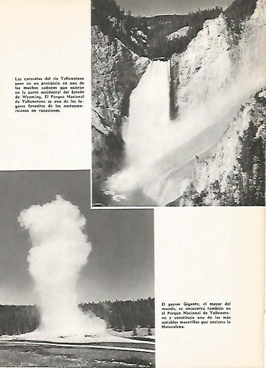 LAMINA 16216: Cataratas del Yellowstone y geyser Gigante