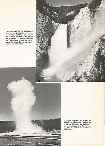 LAMINA 16216: Cataratas del Yellowstone y geyser Gigante