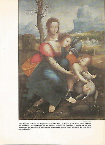 LAMINA 16192: Santa Ana, la Virgen y el Niño Jesus, por Leonardo da Vinci
