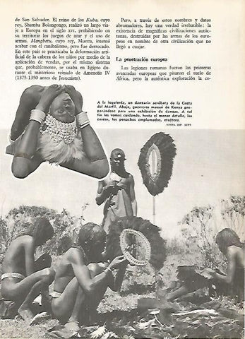 LAMINA 16198: Danzarin de la Costa de Marfil y guerreros de Kenia