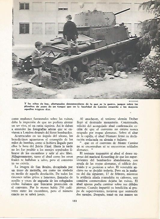 LAMINA 16142: Niños jugando con un tanque en Monte Cassino, Italia