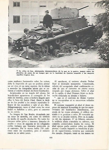 LAMINA 16142: Niños jugando con un tanque en Monte Cassino, Italia