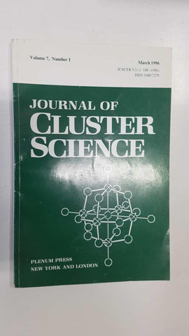 Plenum Press: Journal of Cluster Science volume 7 number 1 (march 1996). New York and London. Revista científica
