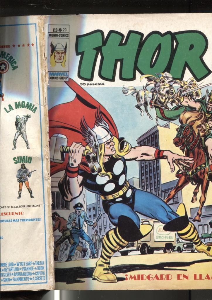 Vertice: Thor volumen 2 numero 20: Midgard en llamas (lado lomo abierto)