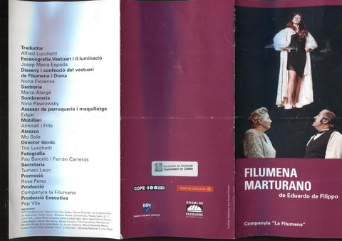 Triptico obra teatral: Filumena Marturano de Eduardo de Filippo 