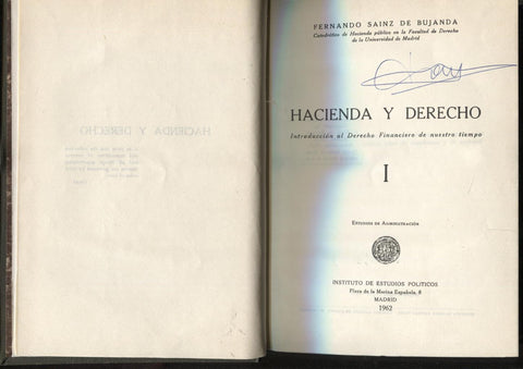 Hacienda y Derecho: introduccion al derecho financiero de nuestro tiempo