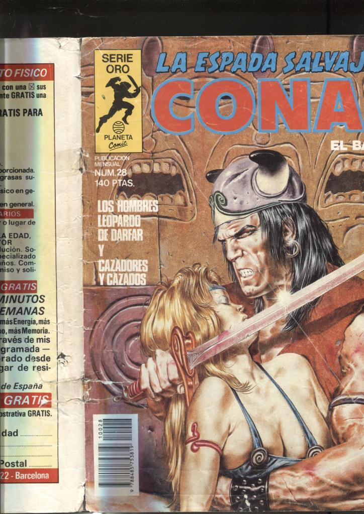 La Espada Salvaje de Conan primera edicion numero 28 (cubierta en mal estado)