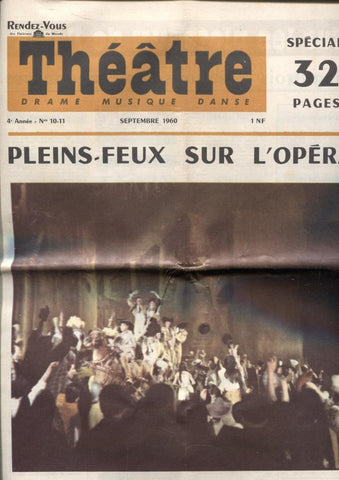 Theatre Drame Musique Danse numero 10/11 de septembre 1960