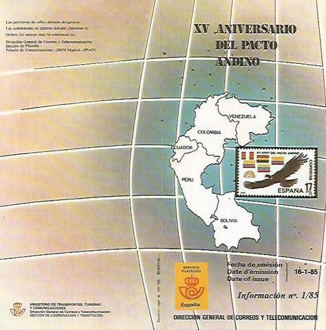 DIPTICO 16427: XV Aniversario del Pacto Andino